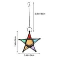 thumbnail image 4 of Moroccan Hanging Star Lantern - Iron Style Colorful Glass Candle Holder, Modern Design, for Indoor and Outdoor Decoration, Festival Use, 4 of 8