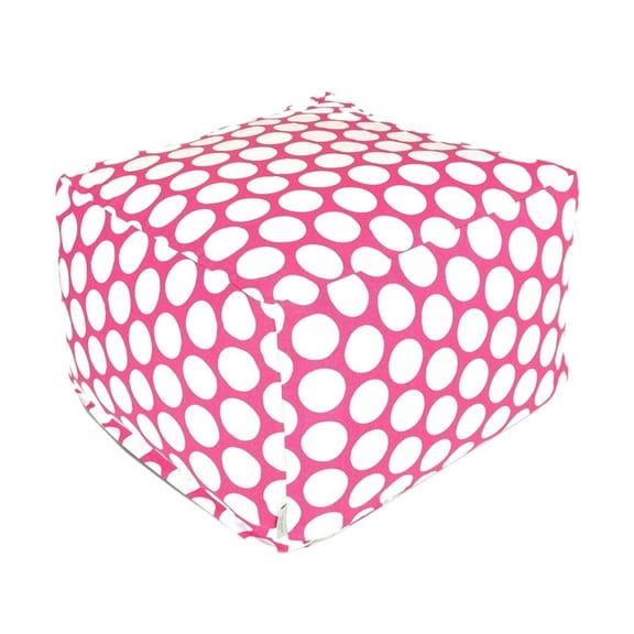 Majestic Home Goods Decorative Hot Pink Large Polka Dot Large Ottoman