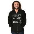 thumbnail image 5 of Open Your Heart Mind Bible Faith Zip Up Hoodie Men's Women's Brisco Brands X, 5 of 6