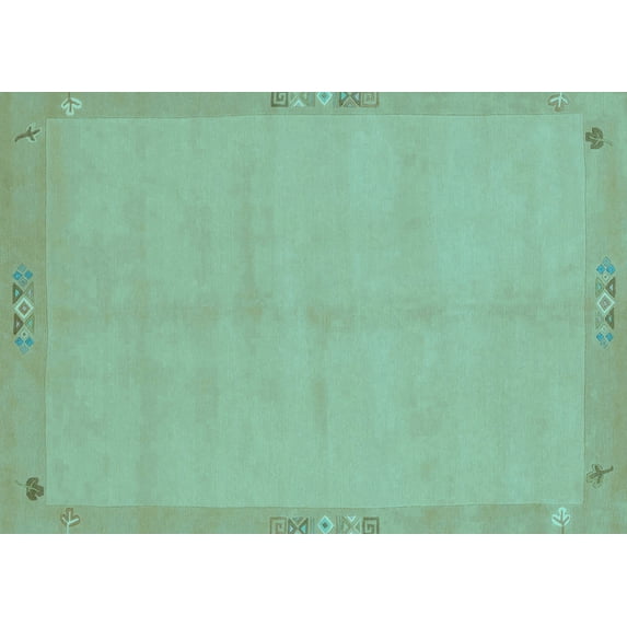 Ahgly Company Indoor Rectangle Abstract Light Blue Modern Area Rugs, 5' x 7'
