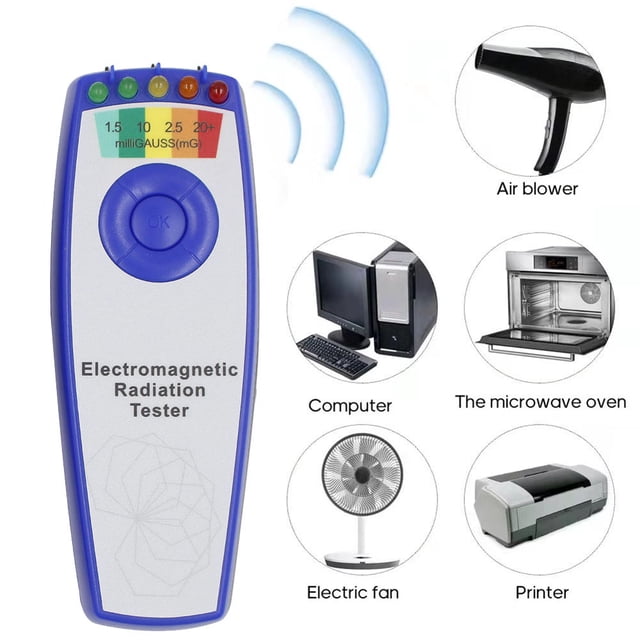 Medidor de campo electromagnético KII K2 Gauss Ghost Hunting Detector de Ehuebsd campo magnético EMF portátil 5 LED