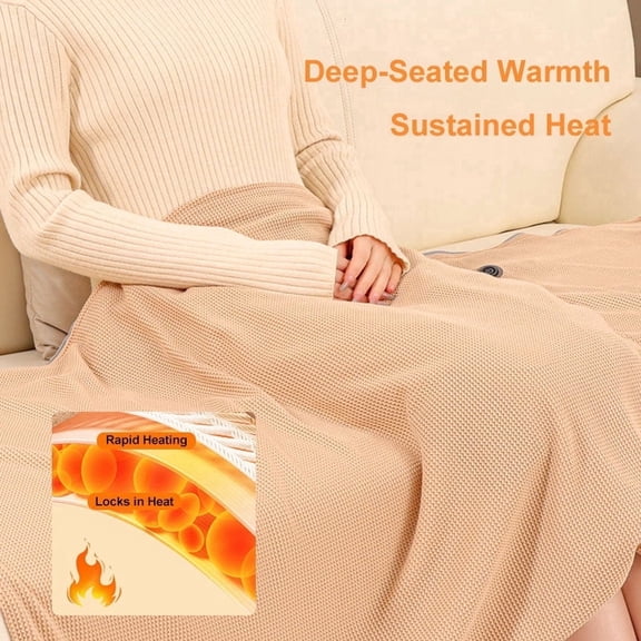 Ya Yatech Women's Heated Shawl, Usb Portable Warm Wrap with 8 Heating Zones and 3 Heat Levels