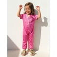 thumbnail image 5 of Cenuakty Baby0-24M Jumpsuit Casual Short Sleeve Lapel Collar Contrast Line Button Up Romper Footless Newborn Pajamas, 5 of 9