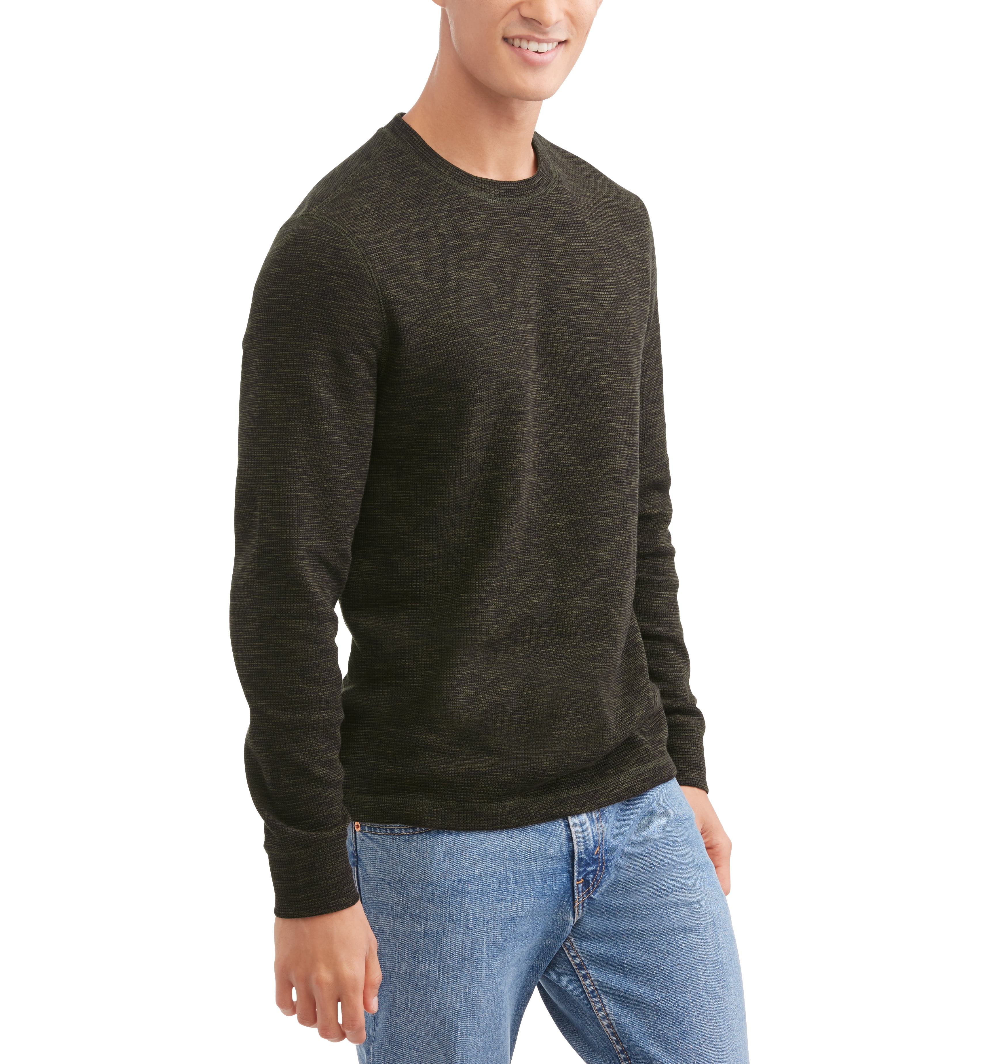 Faded Glory Faded Glory Men's Long Sleeve Thermal Crew Sweatshirt