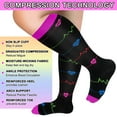 thumbnail image 2 of LOOIKOOS 3 Pairs Plus Size Compression Socks for Women, Breathable Athletic Socks(Multicolour,3XL), 2 of 7