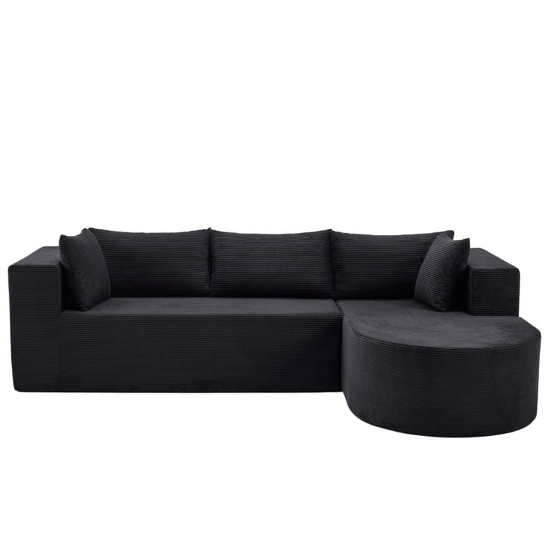 105" Cloud Sectional Couch with Chaise, Boneless L-Shaped Modular Sectional Sofa for Living Room, Comfy Cloud Couch with Deep Seat