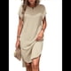 thumbnail image 1 of Vestido Midi de Verano para Mujer, Color Liso, con Abertura, Color Albaricoque L, 1 of 9