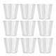 thumbnail image 1 of Vasos de chupito de plástico transparente, 1oz, reutilizables, desechables, borde dorado, para fiestas, bodas, cócteles, 1 of 8