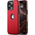 thumbnail image 1 of WWS-Compatible avec iPhone 16 Pro Max Étui en Cuir Premium TPU Hybride, Rouge, 1 of 4