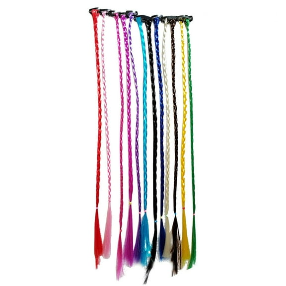UPOUART 12Pcs Clip in Hair Extensions Braided Wig Assorted Color Adds Instant Length and Color