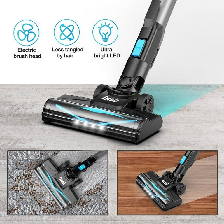 INSE Cordless Vacuum Cleaner, 6 in 1 Powerful Suction Lightweight Stick  Vacuum with 2200mAh Rechargeable Battery, up to 45min Runtime, for Home  Furniture Hard Floor Carpet Car Hair