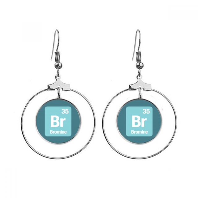 BR - bromo - elemento químico ciencia Los pendientes cuelgan del aro de la joyería del círculo de la gota Unbranded M