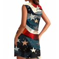 thumbnail image 4 of Women's Vacation-Ready Sundress, Sleeveless Square Neck Summer Dress with Patriotic Print, Ideal for Tropical Getaways,Sky Blue S, 4 of 4
