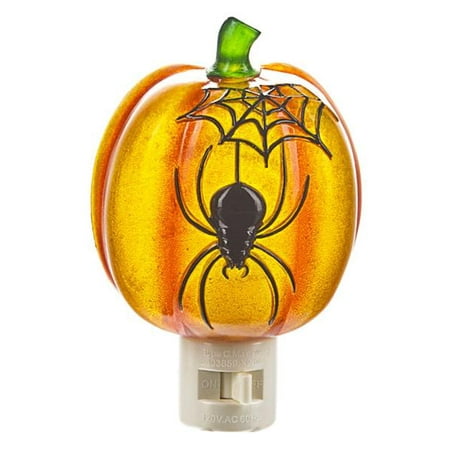 - Ganz Pumpkin & Spider Night Light Halloween Pumpkin Nightlight
