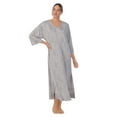 thumbnail image 3 of Aria Women's Brushed Knit 3/4 Sleeve V-Neck Lounger Nightgown with Pockets, Sizes XS to 5X, 3 of 5