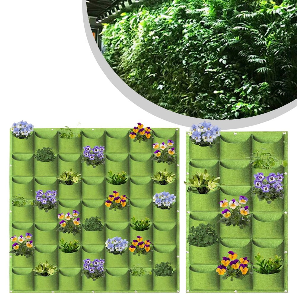 Whatever You Like-Vertical Felt Grow Bags Wall Mounted Planter Multi-Pocket Garden Hanging Planters for Indoor Outdoor Plants Flowers Vegetables Green"}