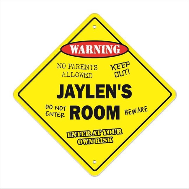 SignMission Jaylens Room X- 12 x 12 Po Zone de Passage Xing Signe de Chambre - Jaylens