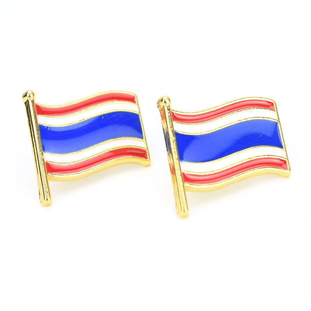 Alfiler de solapa con diseño de bandera nacional ondeando la bandera de Tailandia
