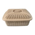 thumbnail image 3 of Tongina Mesh Fruit Basket with Lid Bread Basket with Cover Kitchen Accessories Egg Basket Fruit Holder Fruit Vegetable Washing Basket Khaki Medium, 3 of 8