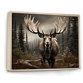 thumbnail image 2 of Designart "The Majestic Brown Moose in Its Element" Animals Floater Framed Canvas Art Print, 2 of 7