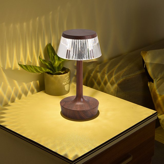 Lámpara de mesa LED Crystal Mushroom Light para el hogar (Café con batería) Ehuebsd Para estrenar