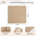 thumbnail image 2 of 12 Pack Caramel Napkins Cotton Linen Napkins 16 x 16 Inch Caramel Cloth Napkin Handmade with Fringe Soft Napkin Cloths Washable Rustic Dinner Napkin Cloth for Wedding Party Dinner Table, 2 of 7