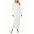 thumbnail image 1 of xiaxaixu Robe en Tricot pour Femmes, Manches Longues Élégantes Col Rond Côtelé Robe Longue d'Automne Mode Urbaine, 1 of 3