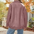 thumbnail image 4 of NOLDARES Women's Oversized Leather Jacket Long Sleeve Zip Up Motocycle Bomber Jackets Coats Outerwear(Pink,XL), 4 of 8