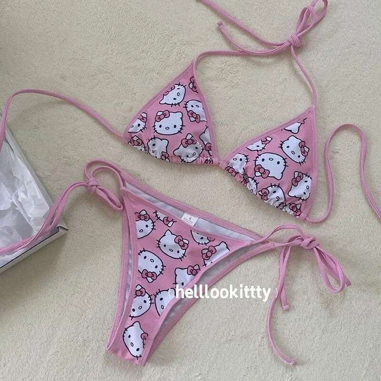 Sexy Bikinis Hello Kitty Sanrio Printing Anime Yk2 Beach Sexy Bikinis Hello Kitty Sanrio Printing Anime Yk2 Beach