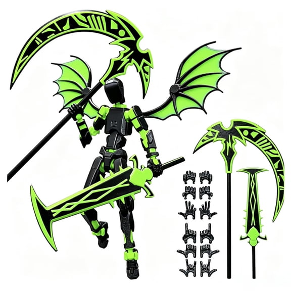 T13 Action Figure Set (Assembly Completed),Titan 13 Robot Action Figure 3D Printed robo 13 Action Figure Articulated, for Collectors Desktop Decorations (Green)