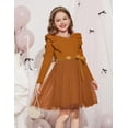 thumbnail image 6 of Arshiner Toddler Tutu Dress Little Girls Long Sleeve Casual Tulle Kids Fall Winter Outfits with Ribbon, 6 of 6