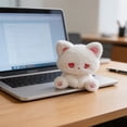 thumbnail image 6 of Cat Plush Toy, Cute Emo Style Stuffed Animal Doll, Soft Fluffy Kitten Plushie for Kids & Adults, Cartoon Cat Pillow for Home Decor & Gift White Cat,, 6 of 9