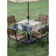 thumbnail image 3 of Outdoor Tablecloth with Umbrella Hole and Zipper, Blue Snowman Christmas Square Table Cloth 60x60 Inch Waterproof Tablecloth, Xmas Snowflake Eucalyptus Leaves Rustic Picnic Table Cover for Patio, 3 of 7