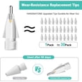 thumbnail image 6 of 8 Pack Apple Pencil Tips, Upgraded Replacement Pencil Nibs Compatible with Apple Pencil 1st/2nd Generation, iPad Pro Pencil Tips, Wear-Resistant Pen Stylus Tip, Plastic & Metal Apple Tips, 6 of 7