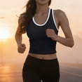 thumbnail image 6 of AherBiu Going out Tops for Women Tank Tops Slim Fitted Crewneck Ribble Knitted Sleeveless Color Blocked Cute Shirts, 6 of 8