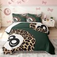 thumbnail image 2 of meiyoeat Leopard Print Lucky 8 Quilt King for Girls, Pool Ball King Coverlet Set, Green Brown, 3-Piece, 1 Comforter and 2 Pillowcases, 2 of 7