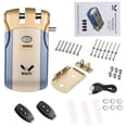 thumbnail image 1 of Smart WiFi Remote Control Door Lock with App Access (iOS/Android), 2 Remote Keys, Indoor Emergency Unlock - Blue & Gold Finish, Model HF-018W-2Key, Includes WiFi Adapter, Lock Body, Screws & Manual, 1 of 6