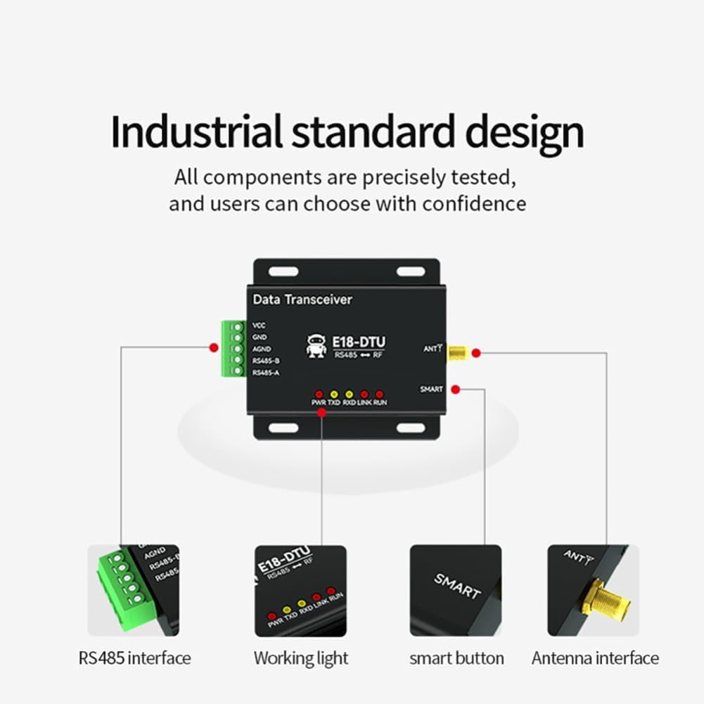 2.4G CC2530 Zigbee3.0 Wireless Data Transmission Station E18-DTU(Z20-485) RS485 RF Network Self-Healing 20dbm Low Power Watchdog