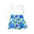thumbnail image 4 of Abcomgle Long Sleeve Dress for Girls 7-8 Casual A-Line Fall Tshirt Dress Floral Print Crew Neck Girls Skater Dress Summer Swing Skirt for 4-14t Kids 13-14 Years,Sky Blue, 4 of 5