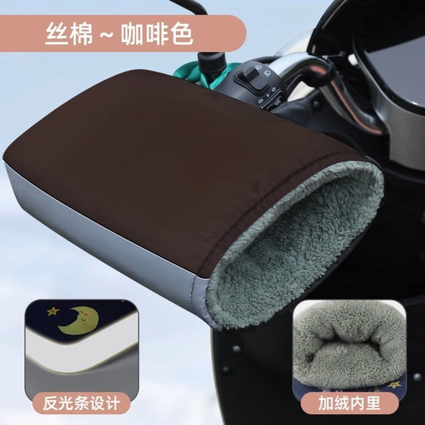 Guantes Calentadores para Manillar | Fundas Impermeables para Manillar de Invierno con Forro Grueso de Felpa | Almohadillas Térmicas para Manillar de Bicicleta, Motocicleta, Bicicleta Eléctrica y Sco