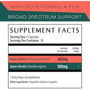 Organic Spirulina and Chlorella Capsules – 180 Blue Green Algae & Chlorophyll Capsules