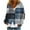 Blue, variant on Womens Flannel Fleece Cardigans Button Down Long Sleeve Fall Sweater Drop Shoulder Slouchy Loose Casual Tops Blue, XL