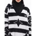 thumbnail image 5 of KelaJuan Men Warm Sweater Lightweight Striped Print V Neck Knitted Jumper Fall Casual Pullovers Tops for Streetwear, 5 of 6