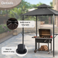 thumbnail image 4 of Grezjxc Grill Gazebo 8 x 5 Double Tiered Outdoor BBQ Grill Patio Canopy, Backyard Barbeque Tent with Extra Shelves, Gray, 4 of 8