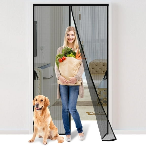Magnetic Screen Door Premium Reinforced PET（Polyethylene Terephthalate） Door Net Easy Install Magnet Screen Door for Sliding Door,Front,Back,Patio,Apartment Door