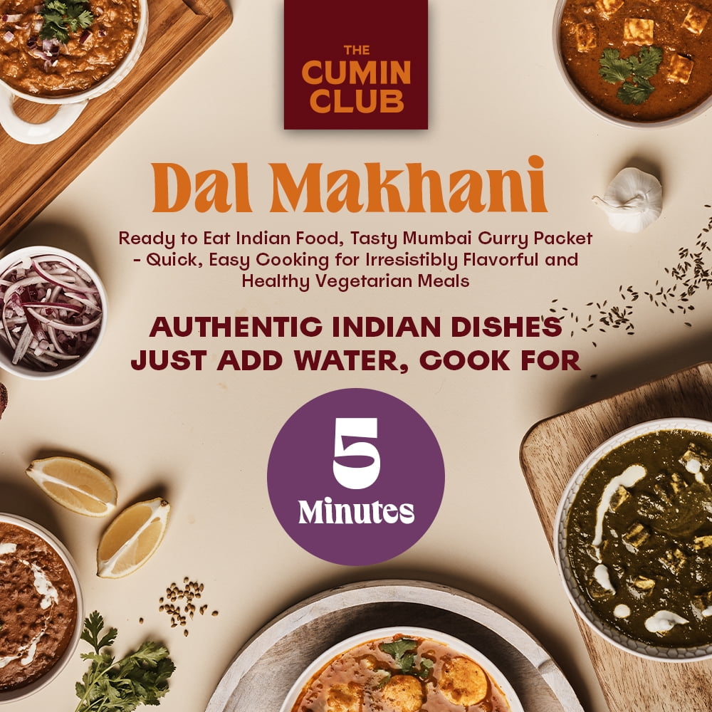 The Cumin Club Dal Makhani - Ready to Eat Indian Food, Authentic flavors Vegetarian Meals - Pack of 5