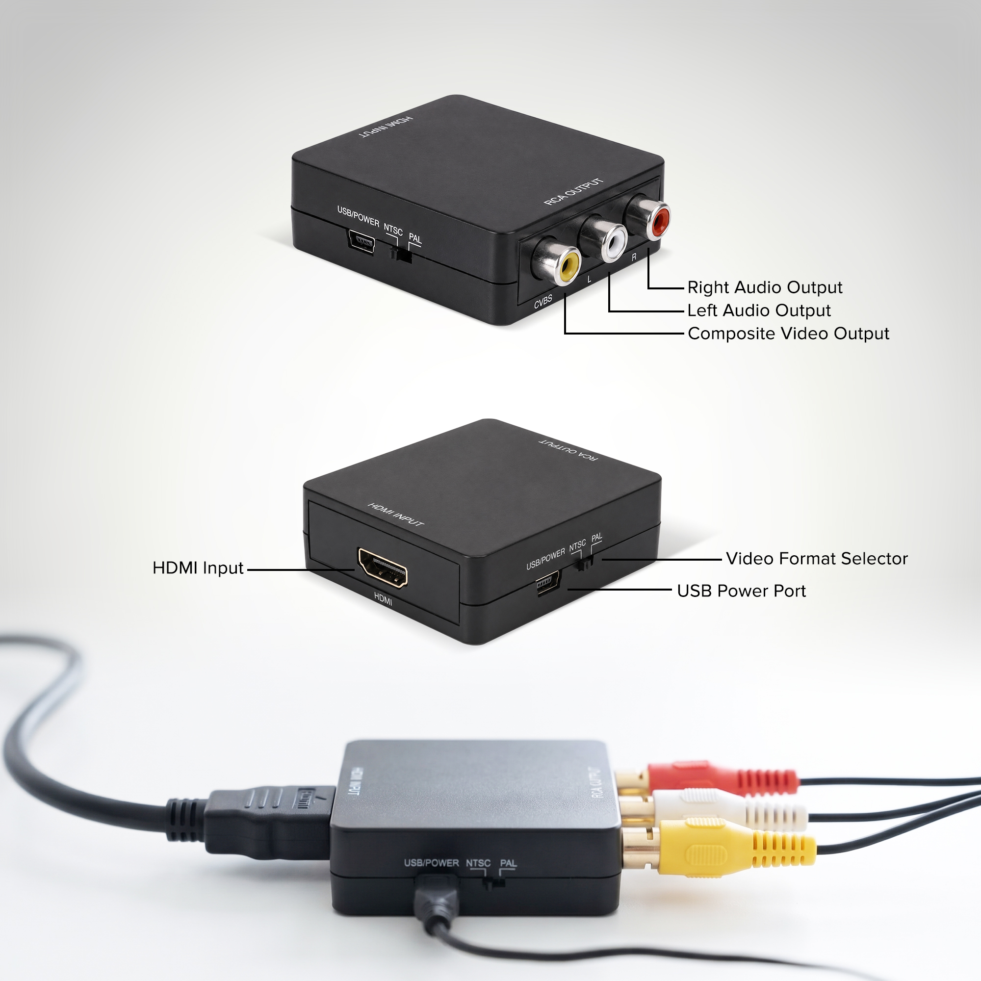 onn HDMI to Composite AV Adapter with USB Cable photo 4