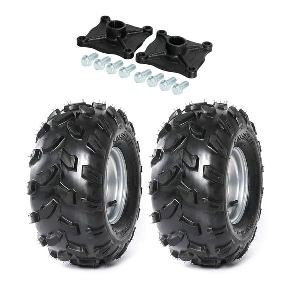 Set of 2 YC Yier ATV Tires 18x9.50-8 ATV UTV Off-Road Tires 18x9.5-8 Tire Tubeless Wheel Rim 110mm  4 Stud 23T Rear Axle Hubs for Go Kart Quad Taotao Buggy 4 Wheelers Golf Cart
