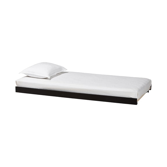 Baxton Studio Lucera Trundle - Underbed Low-Profile Rolling Base for Daybeds and Guest Rooms, Twin, Black