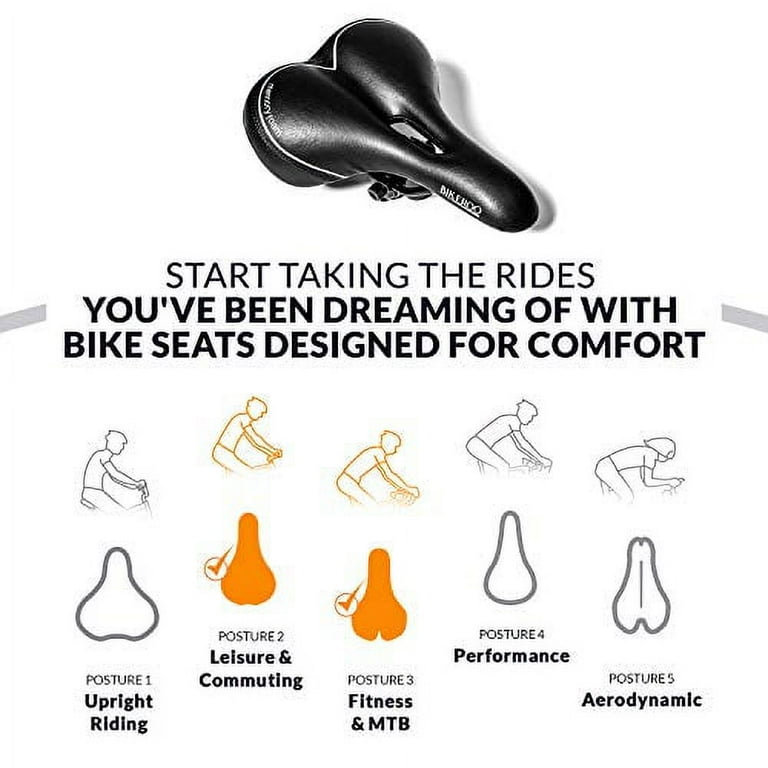 Bikeroo Memory Foam Bike Seat Comfort Bicycle Saddle for Men and